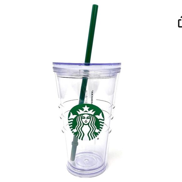 STARBUCKS CLEAR COLD CUP TUMBLER TRAVELER WITH LOGO 16 OUNCE - Picture 1 of 10